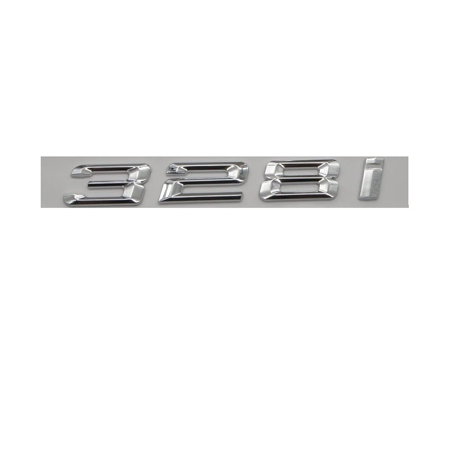 LHYFAGQK Chrom-glänzendes silbernes ABS-Zahlen-Buchstaben-Wort-Auto-Kofferraum-Abzeichen-Emblem-Buchstaben-Aufkleber-Aufkleber, kompatibel mit BMW 3er-Serie 328i Abzeichen Autoaufkleber von LHYFAGQK