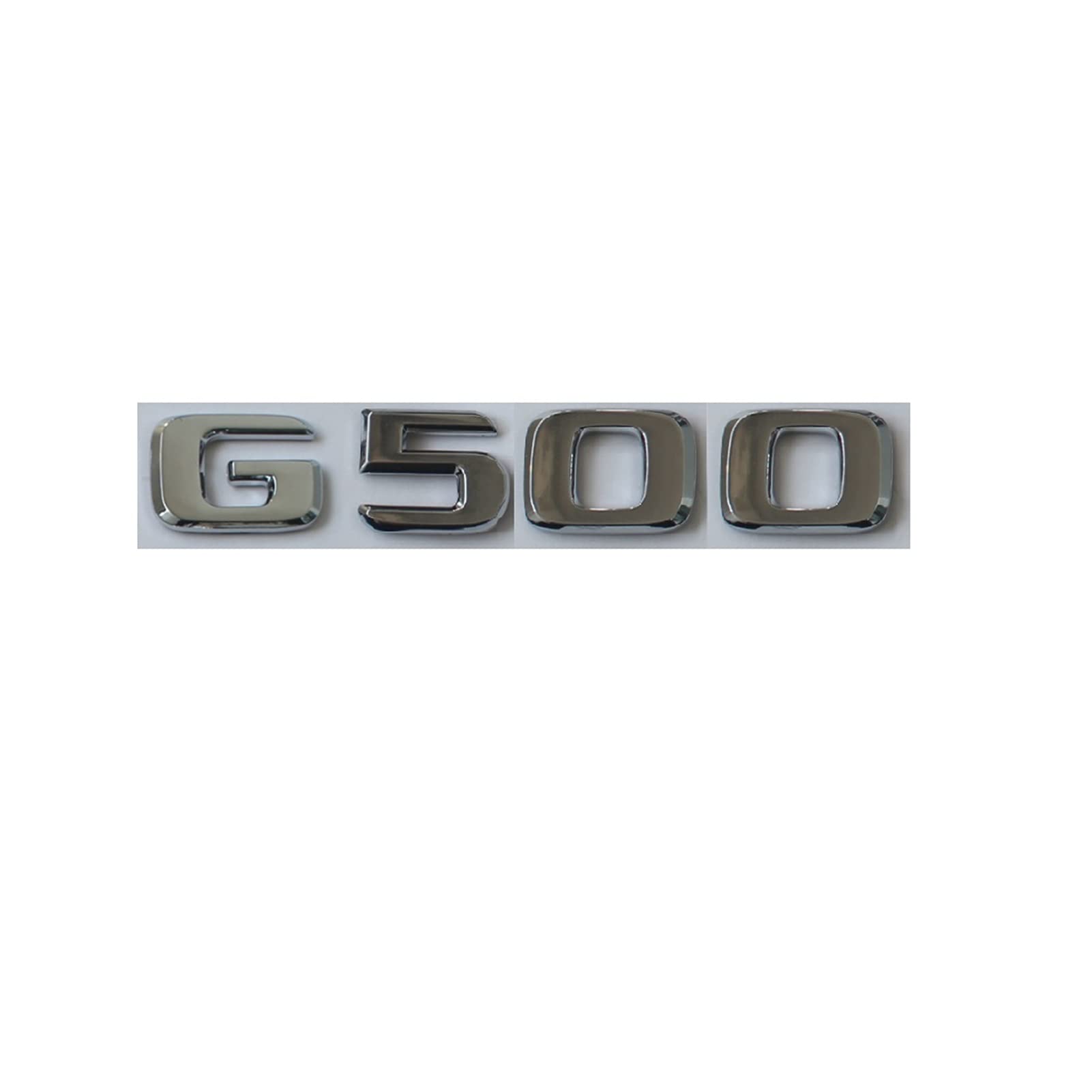 LHYFAGQK Flache Chrom-ABS-Buchstaben for den hinteren Kofferraum, Abzeichen, Emblem, Embleme, Aufkleber, kompatibel mit Mercedes Benz G-Klasse G500 2017–2019 Abzeichen Autoaufkleber von LHYFAGQK