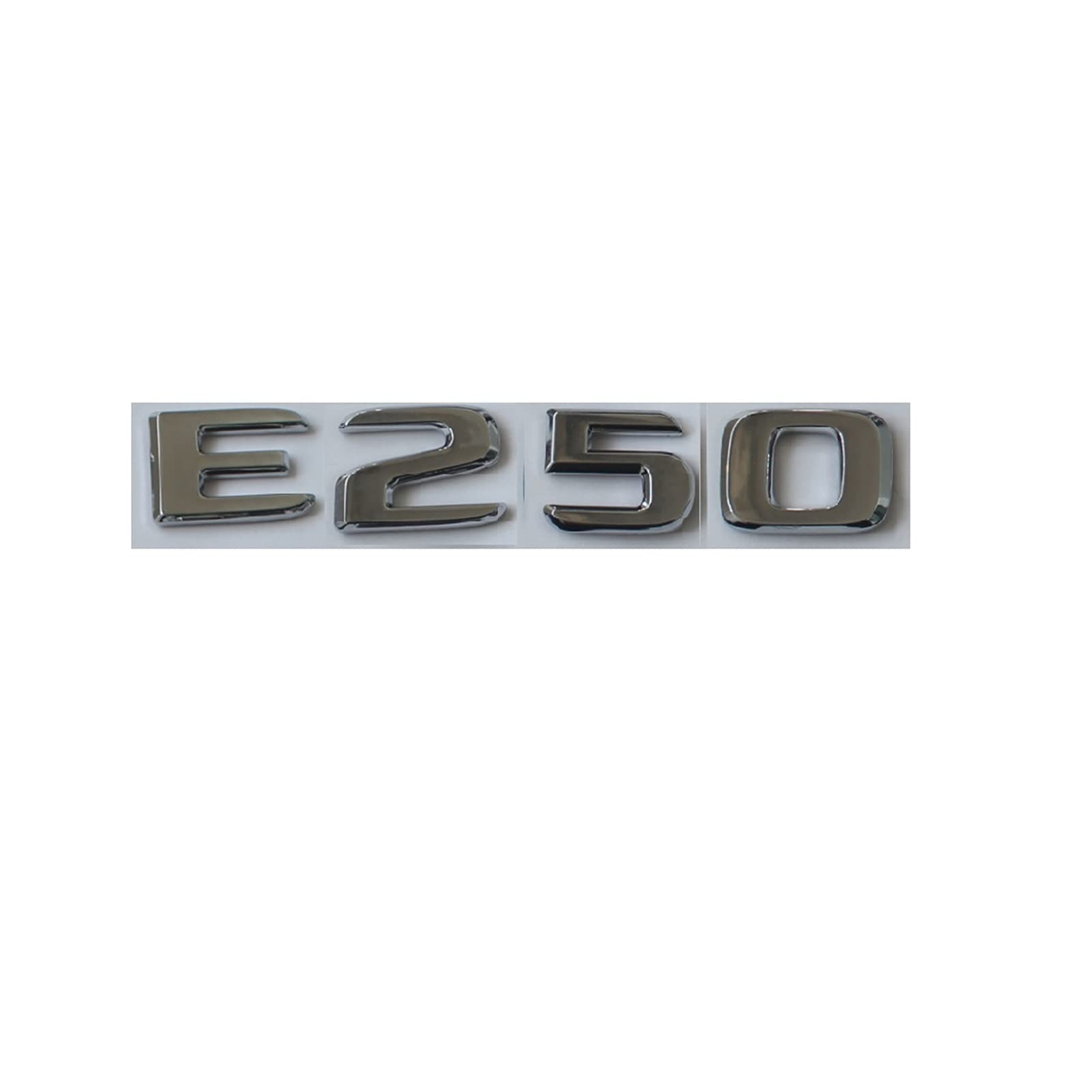 LHYFAGQK Flache Chrom-ABS-Buchstaben for den hinteren Kofferraumdeckel, Abzeichen, Embleme, Aufkleber, kompatibel mit Mercedes Benz E-Klasse W213 E250 2017–2020 Abzeichen Autoaufkleber von LHYFAGQK