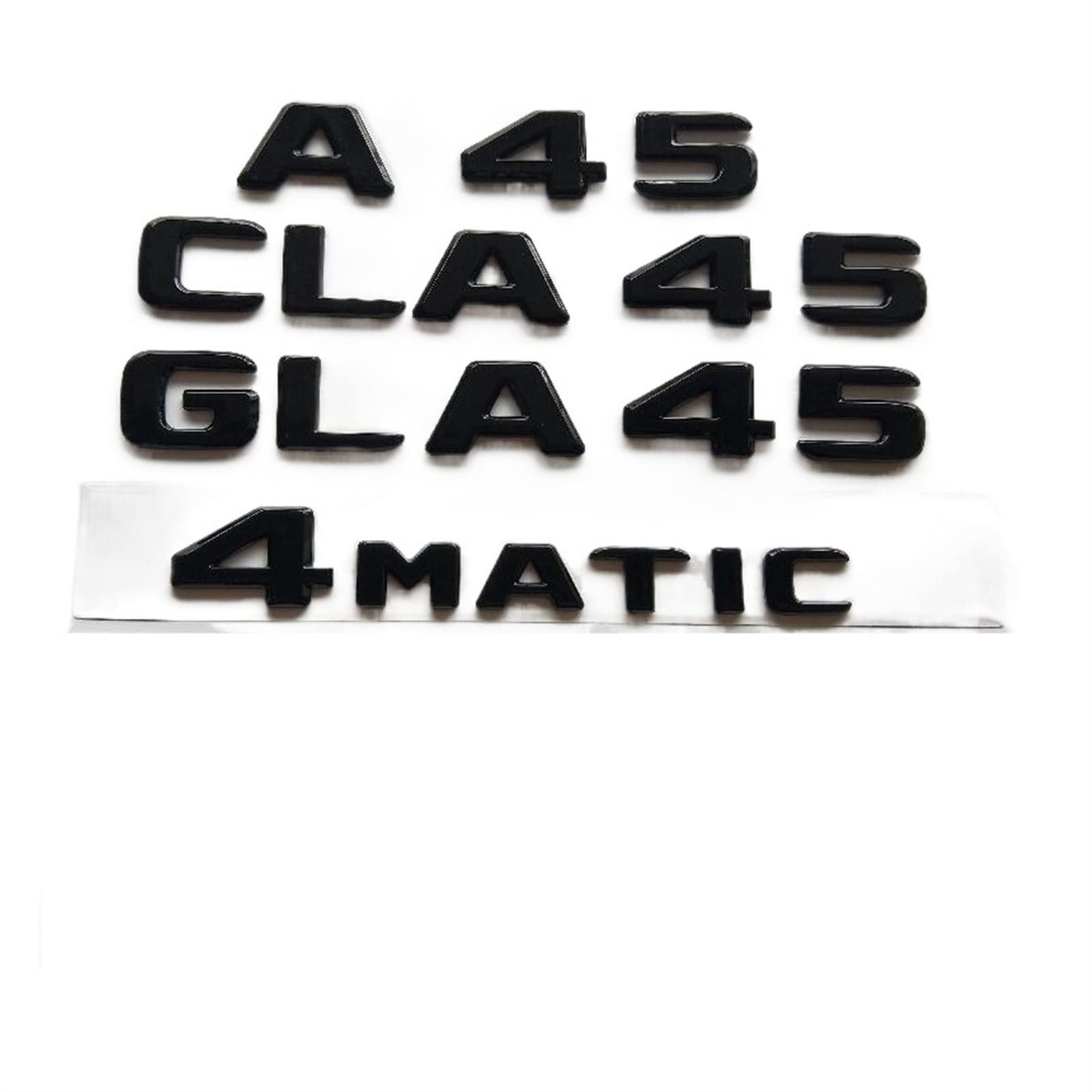 LHYFAGQK Glänzend Glänzend Schwarze Kotflügel-Embleme, Passend for A 45 GLA 45 CLA 45 4MATIC Abzeichen Autoaufkleber(GLA 45) von LHYFAGQK