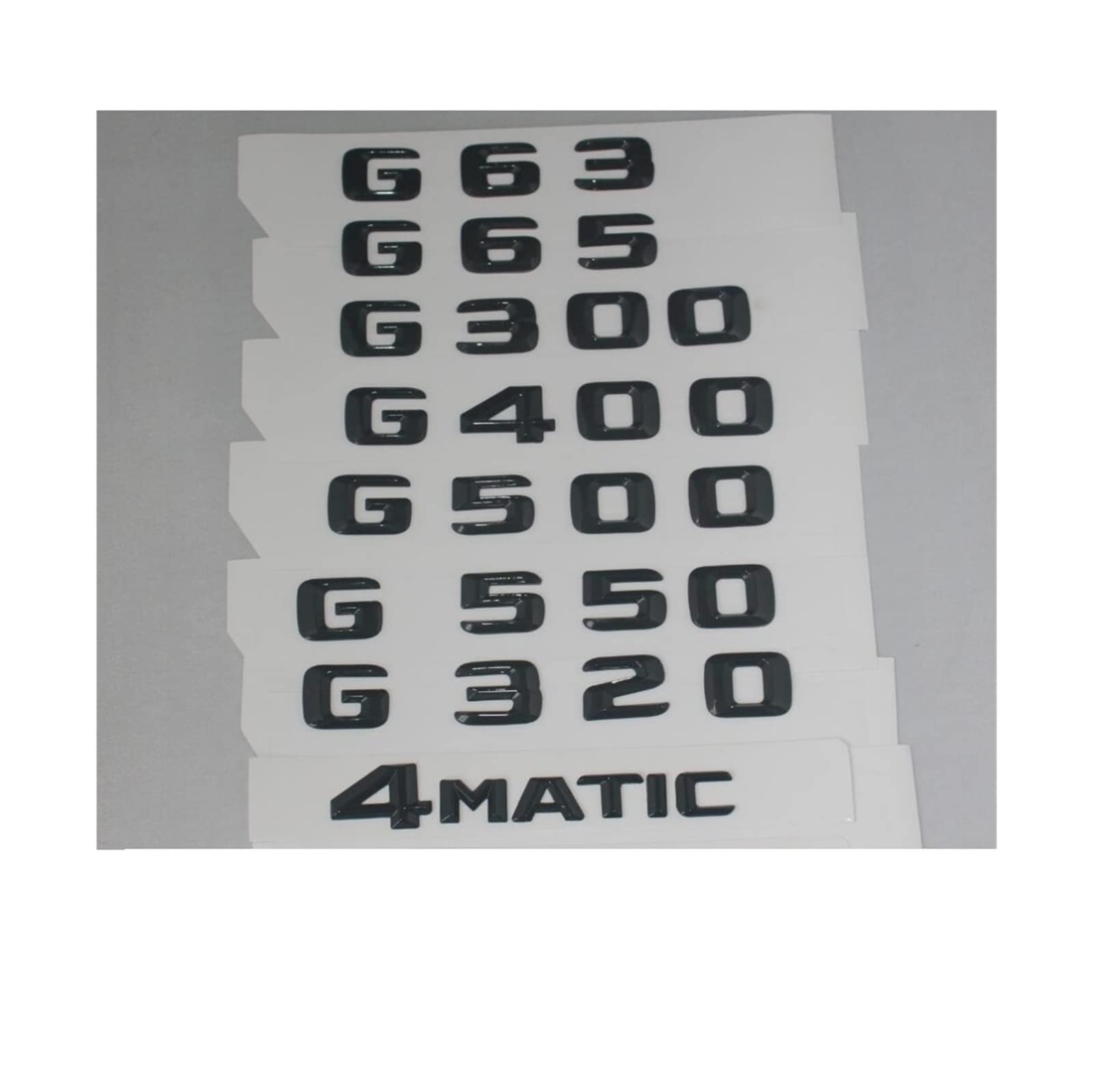 LHYFAGQK Glänzend Schwarze Stammbuchstaben, Nummern-Abzeichen-Embleme, passend for G63 G65 G55 AMG G300 G400 G500 G550 G320 4MATIC Abzeichen Autoaufkleber(G300) von LHYFAGQK