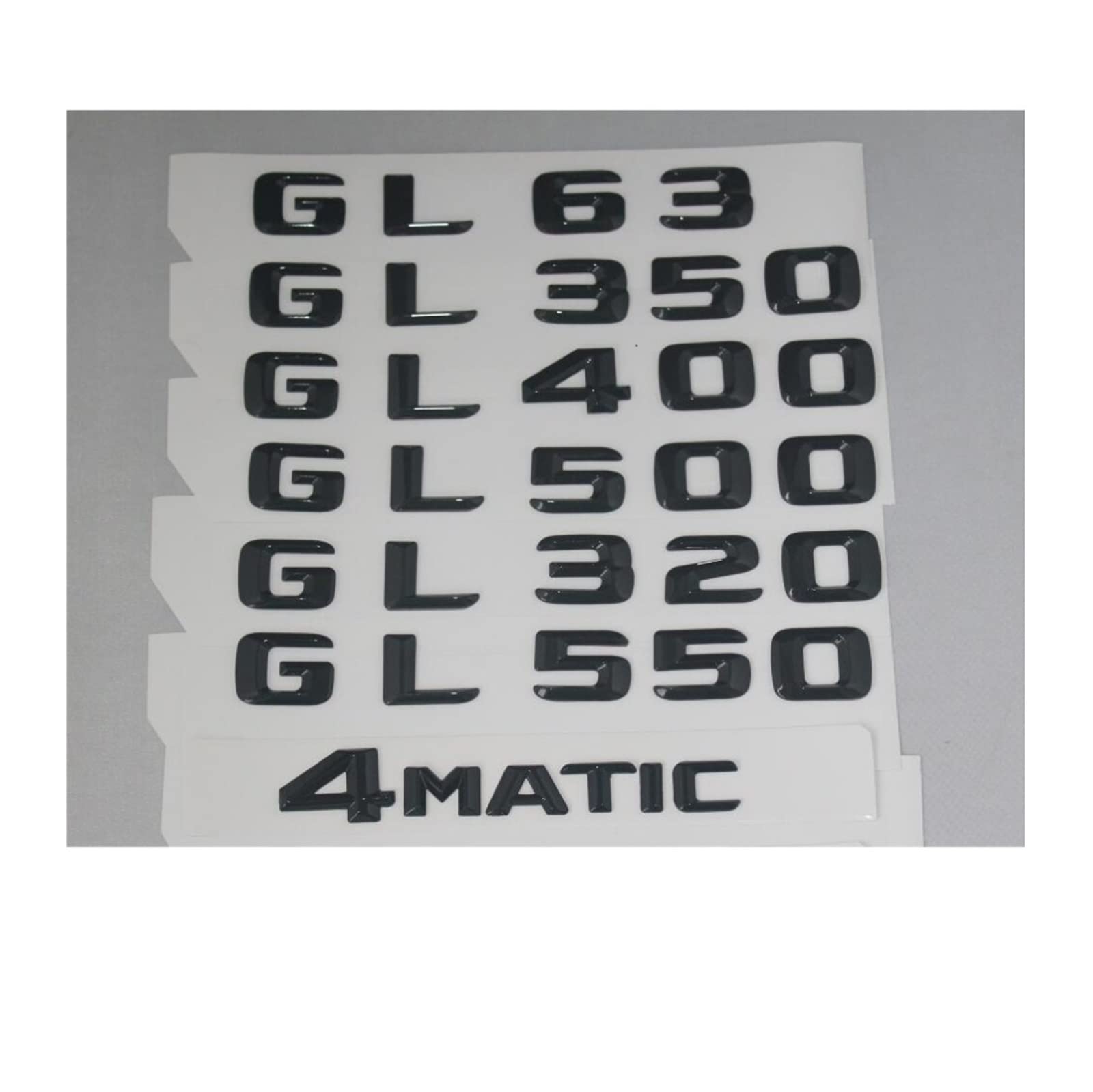 LHYFAGQK Glänzend Schwarze Stammbuchstaben, Nummern-Abzeichen-Embleme, passend for GL63 AMG GL350 GL400 GL320 GL500 GL550 4MATIC Abzeichen Autoaufkleber(GL320) von LHYFAGQK