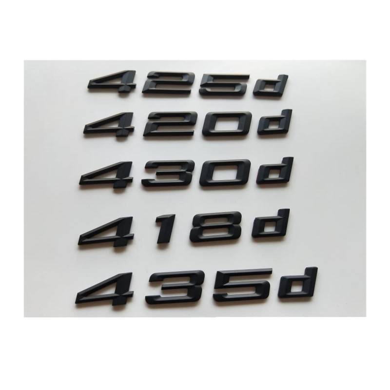 LHYFAGQK Mattschwarz 418d 420d 425d 430d 435d Embleme hintere Nummernbuchstaben passend for BMW 4er F32 F33 F82 F83 Abzeichen Autoaufkleber(420d) von LHYFAGQK