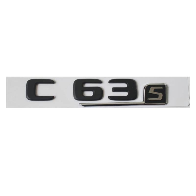 LHYFAGQK Mattschwarzer ABS-Rückenkoffer-Buchstaben-Abzeichen-Abzeichen-Emblem-Emblem-Aufkleber, kompatibel mit C63, kompatibel mit AMG S 17–19 Abzeichen Autoaufkleber von LHYFAGQK