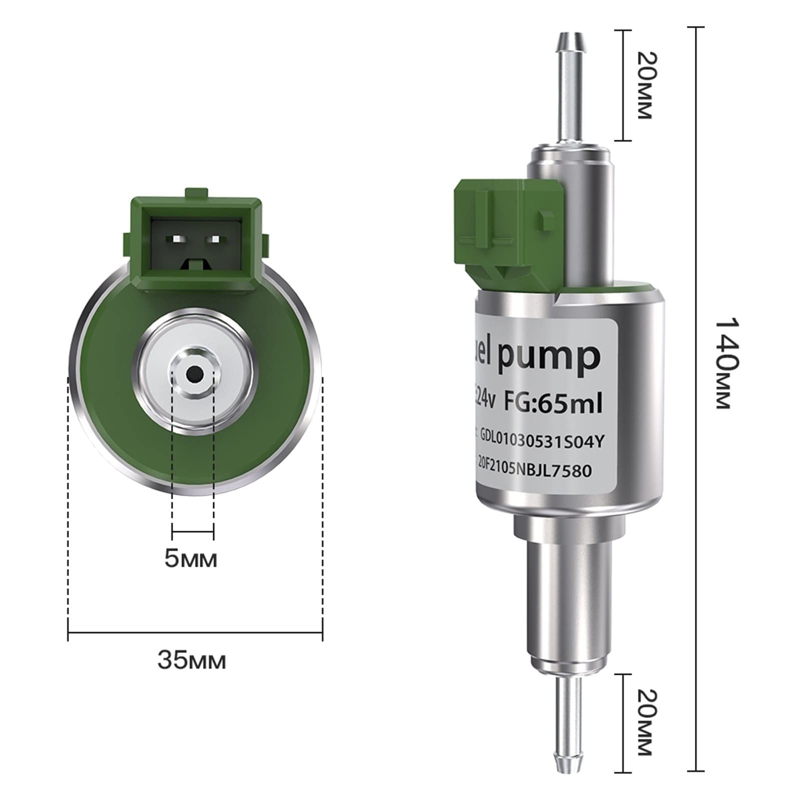 LHYFAGQK Passend for LF Bros 65ml Passend for DP 30.02 Dosierkraftstoffpumpe Passend for Webasto Thermo Top C, E, for Vorstartheizung AT2000/ST AT3500/ST Heizungen(24V) von LHYFAGQK