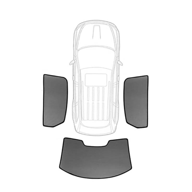 LHZPGC Auto-Sonnenschutz, Netz-Sonnenschutz für VW Tiguan 5N 2008-2016, Vorhangblende für hintere Seitenfenster, schwarz/magnetisch/Anti-UV,3 PCS Rear Back von LHZPGC