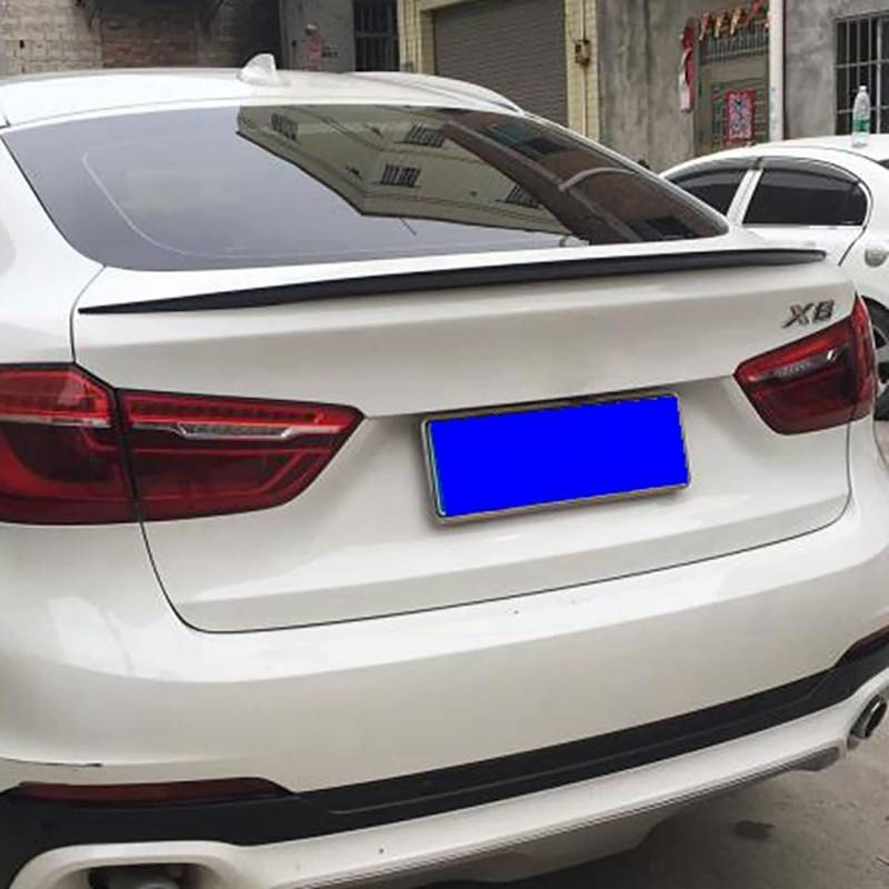 Auto Heckspoiler Flügel für B-MW X6 F16 2015 2016 2017 2018 2019,Heckflügel Kofferraumspoiler Kofferraum Flügel Lippe Spoiler Bodykits Zubehör,A-Black von LHyfA