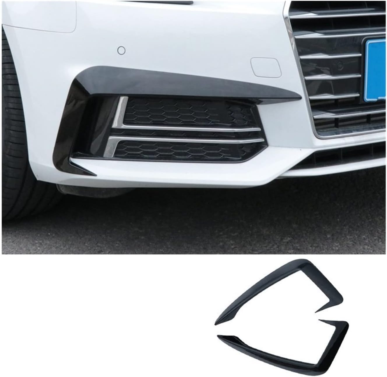 Auto-Seitenspoiler Für Audi A4 B9 2017 2018 2019,Auto Vorderen Stoßfänger Lippe Spoiler Splitter Canard Diffusor Frontstoßstange Spoiler,A von LHyfA