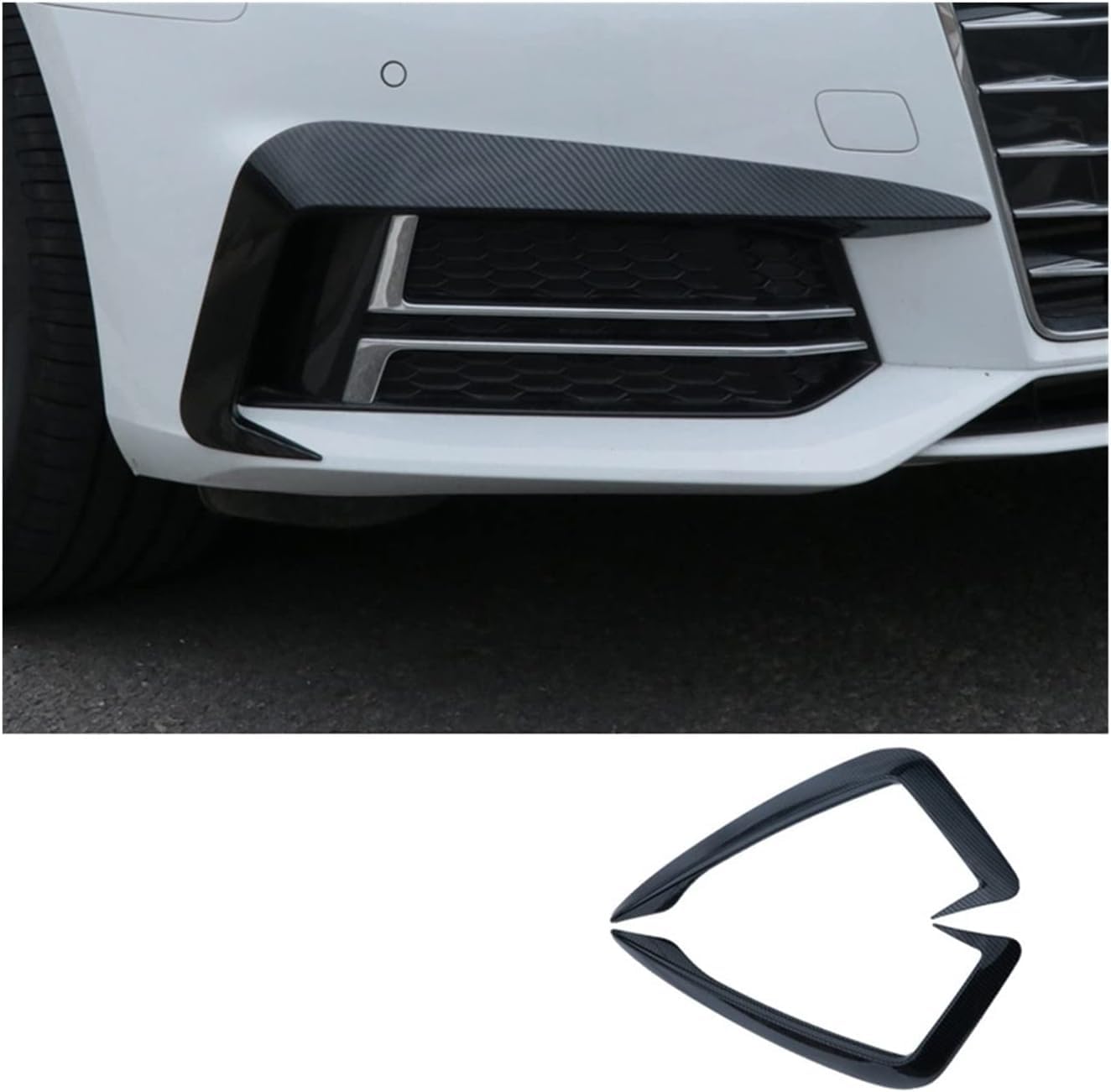 Auto-Seitenspoiler Für Audi A4 B9 2017 2018 2019,Auto Vorderen Stoßfänger Lippe Spoiler Splitter Canard Diffusor Frontstoßstange Spoiler,B von LHyfA