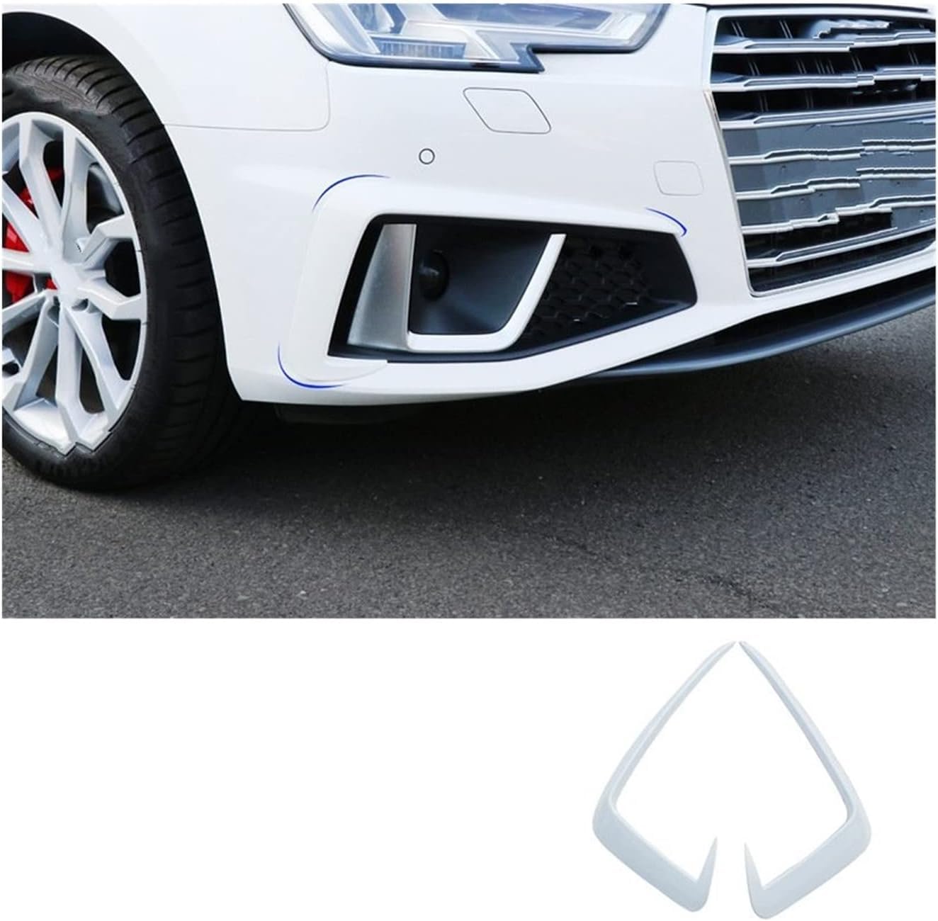 Auto-Seitenspoiler Für Audi A4 B9 2017 2018 2019,Auto Vorderen Stoßfänger Lippe Spoiler Splitter Canard Diffusor Frontstoßstange Spoiler,D von LHyfA