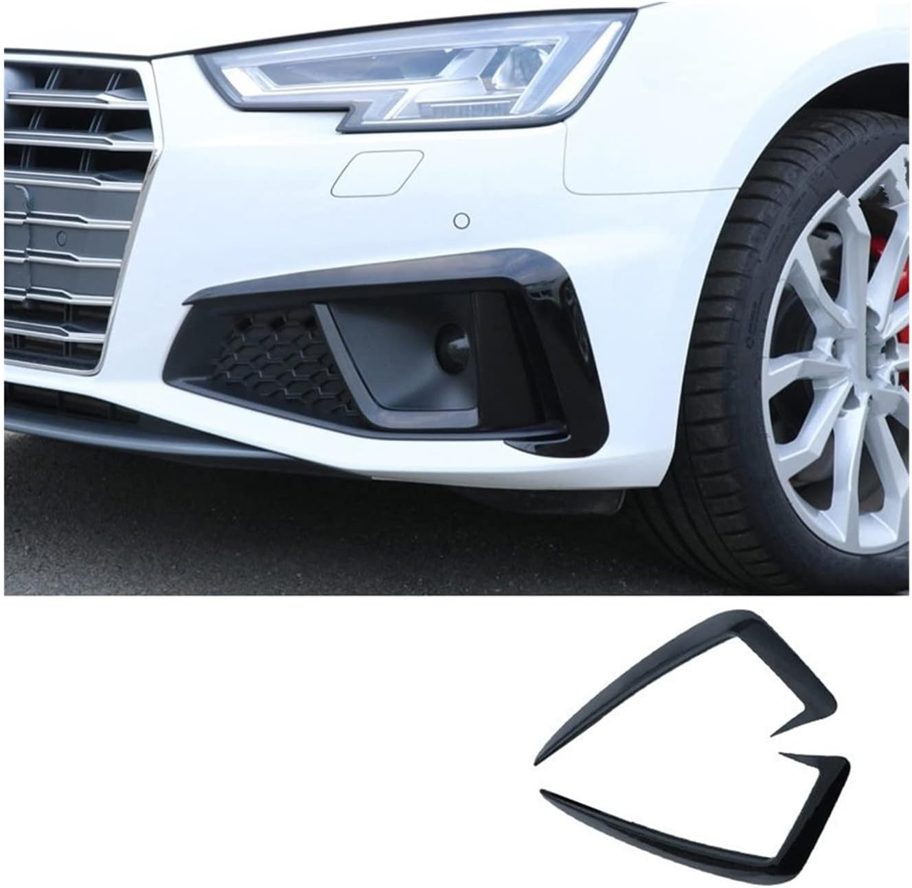 Auto-Seitenspoiler Für Audi A4 B9 2017 2018 2019,Auto Vorderen Stoßfänger Lippe Spoiler Splitter Canard Diffusor Frontstoßstange Spoiler,E von LHyfA