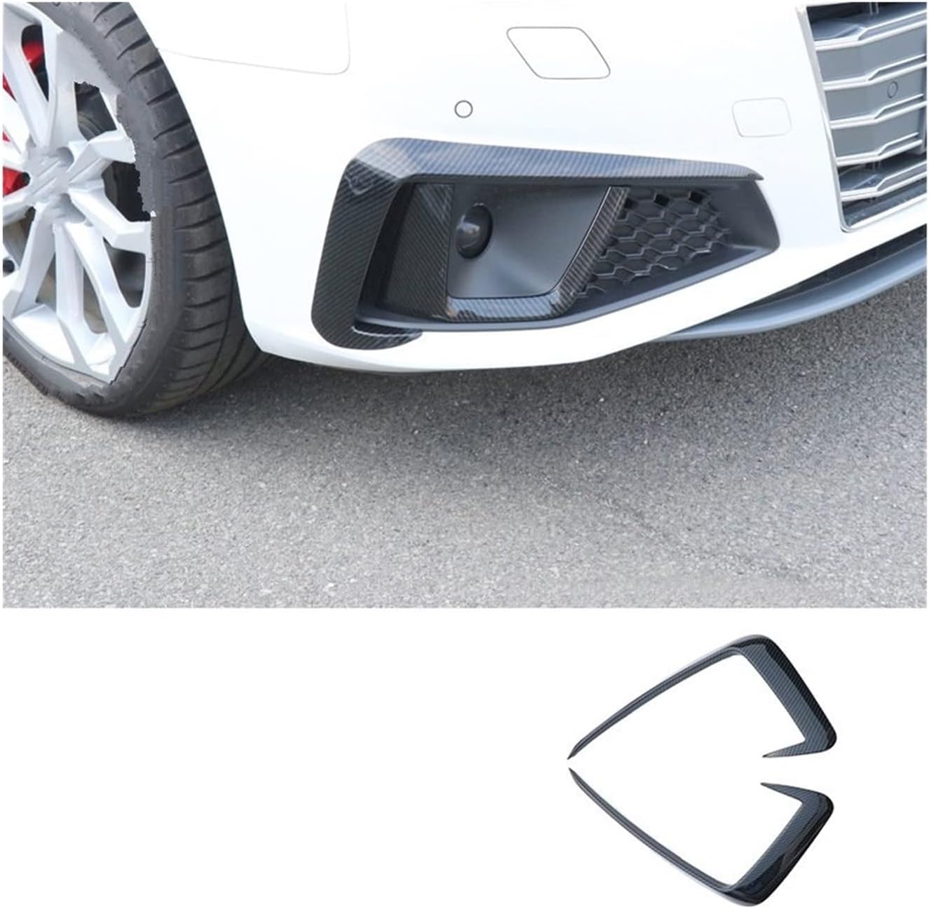 Auto-Seitenspoiler Für Audi A4 B9 2017 2018 2019,Auto Vorderen Stoßfänger Lippe Spoiler Splitter Canard Diffusor Frontstoßstange Spoiler,F von LHyfA