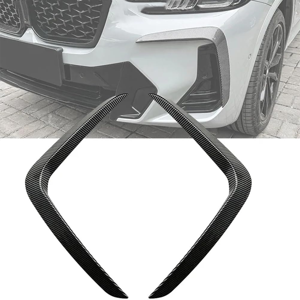 Auto-Seitenspoiler Für B-MW X3 X4 G01 G02 M Sport LCI 2022 2023+,Auto Vorderen Stoßfänger Lippe Spoiler Splitter Canard Diffusor Frontstoßstange Spoiler,A-Carbon Fiber von LHyfA