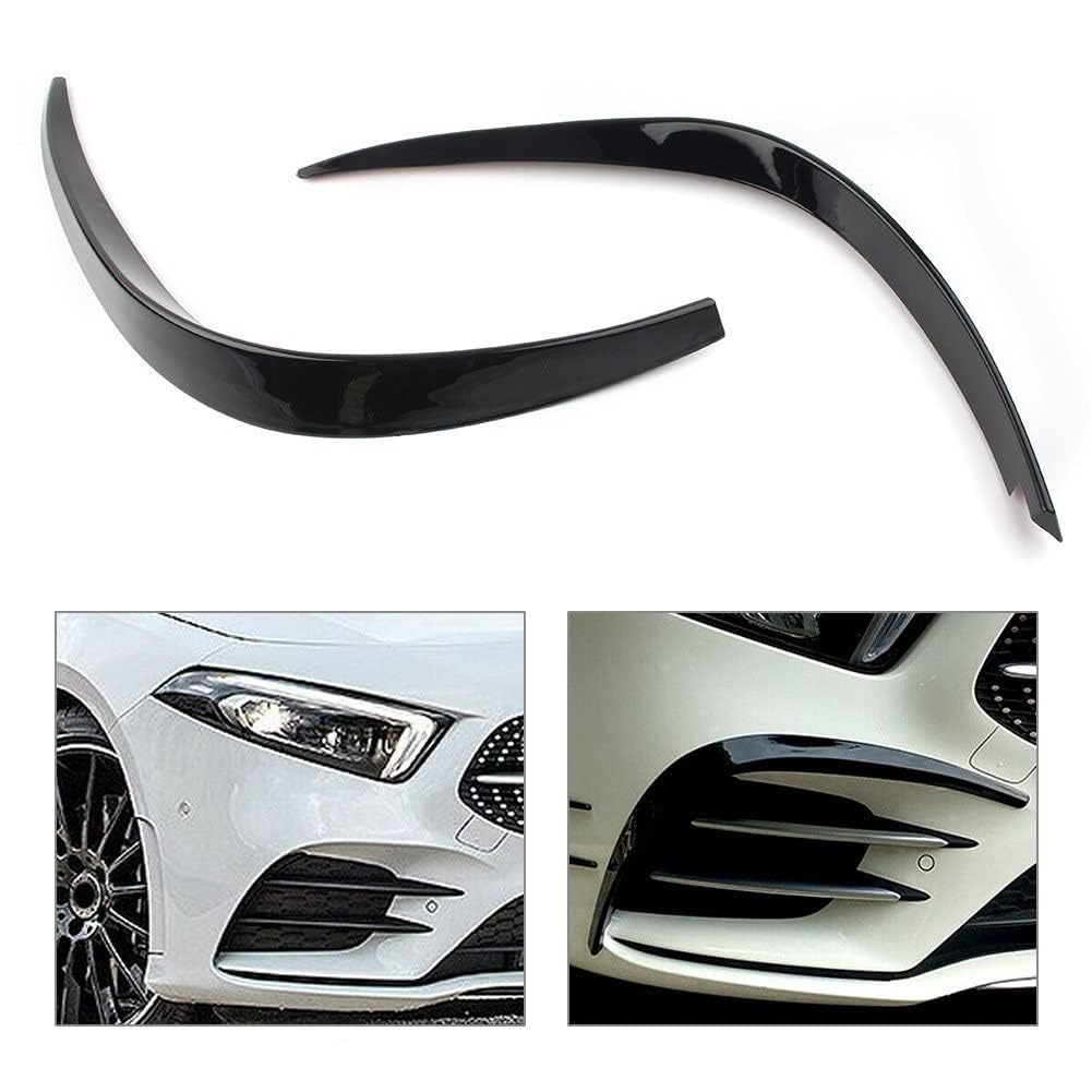 Auto-Seitenspoiler Für Mercedes Benz W177 A-Klasse A260 A35 AMG 2019 2020,Auto Vorderen Stoßfänger Lippe Spoiler Splitter Canard Diffusor Frontstoßstange Spoiler,B-Gloss Black von LHyfA