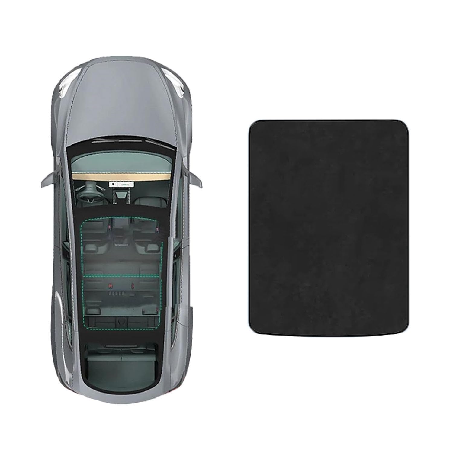 Auto Schiebedach-Sonnenschutz Für Buick VELITE 6 2020-,Autodach Sonnenschutz Schiebedach Windschutzscheibe UV-Schutz Sonnenblenden,D-Black Suede von LHyyY