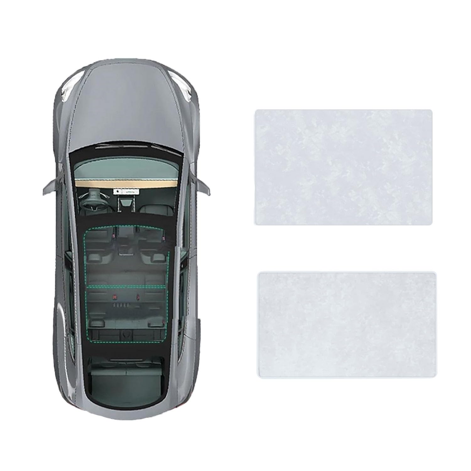 Auto Schiebedach-Sonnenschutz Für Mercedes Benz E-Class 2005-2009,Autodach Sonnenschutz Schiebedach Windschutzscheibe UV-Schutz Sonnenblenden,B-Gray White Suede von LHyyY