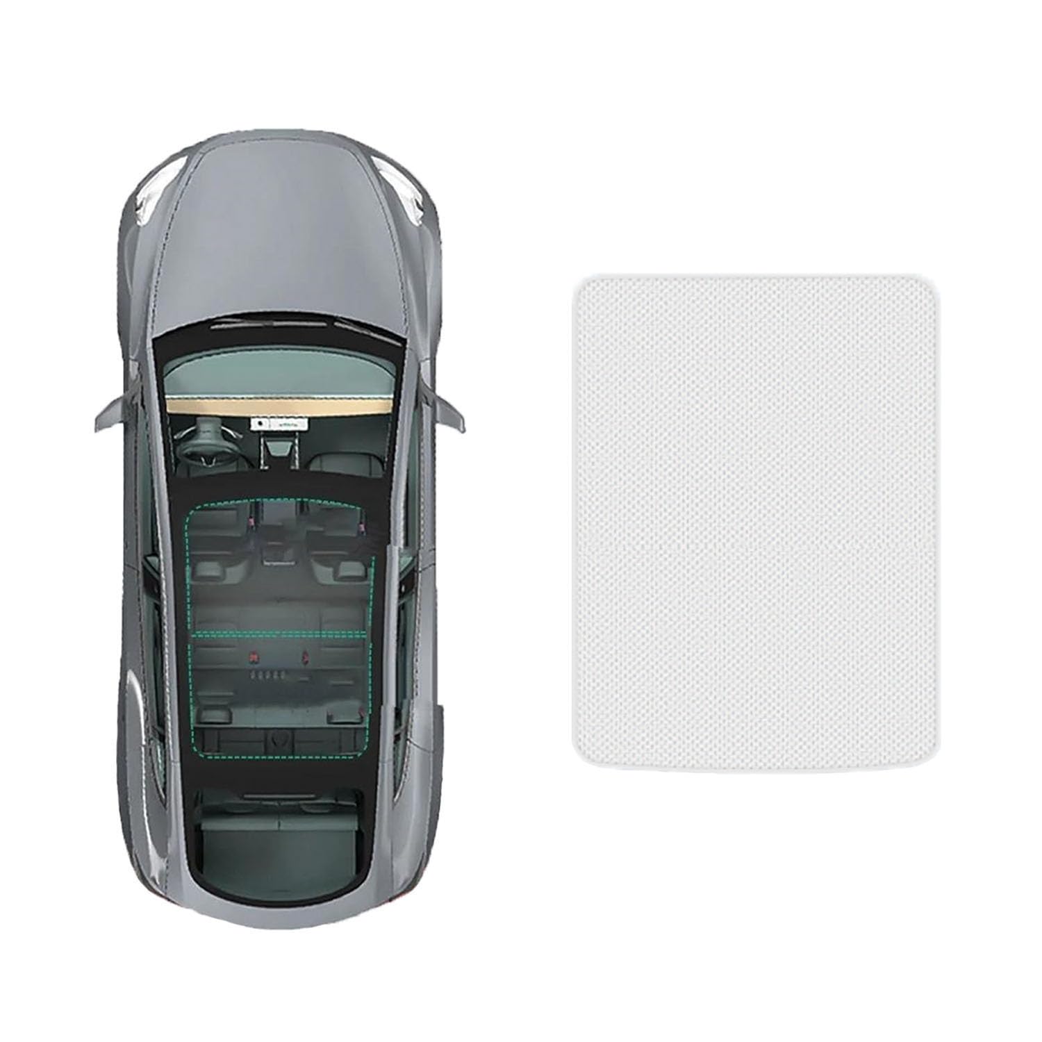 Auto Schiebedach-Sonnenschutz Für Smart Elf 1 2021-,Autodach Sonnenschutz Schiebedach Windschutzscheibe UV-Schutz Sonnenblenden,A-Gray White Regular Style von LHyyY