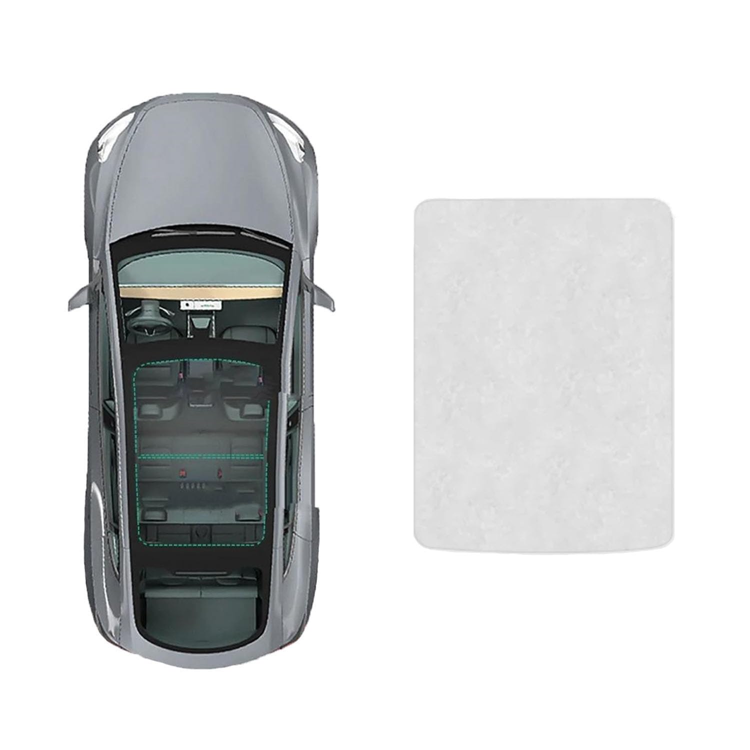 Auto Schiebedach-Sonnenschutz Für Smart Elf 1 2021-,Autodach Sonnenschutz Schiebedach Windschutzscheibe UV-Schutz Sonnenblenden,B-Gray White Suede von LHyyY