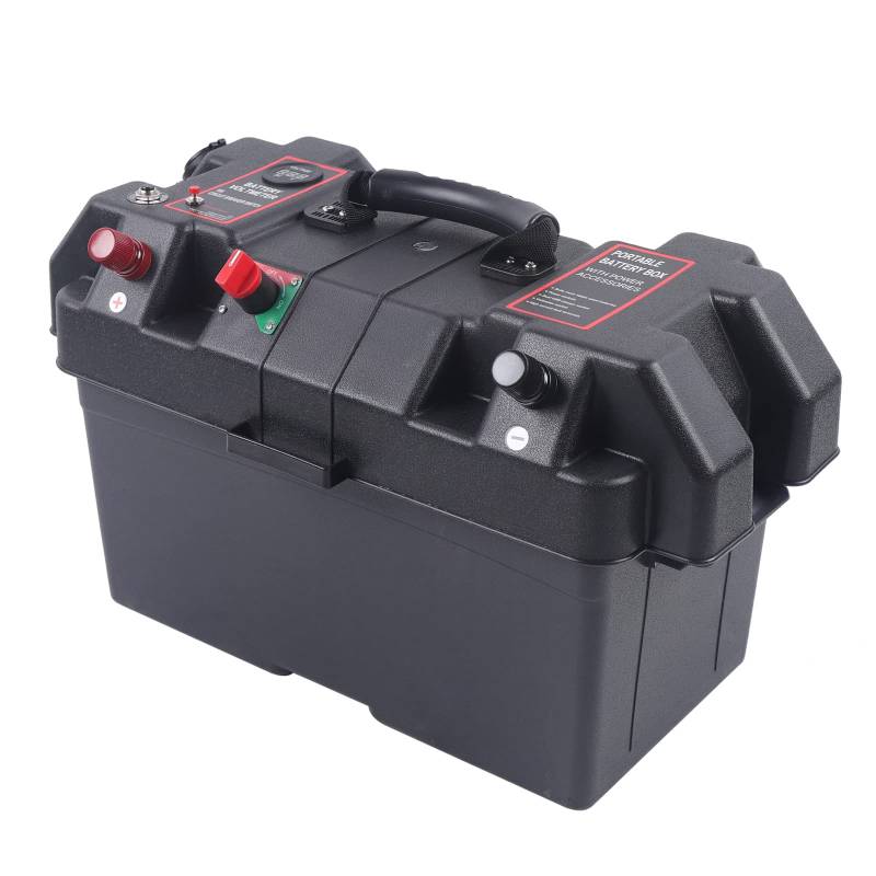 Freizeit-Batteriebox, Dual-USB-Anschlüsse, für Wohnmobil, Wohnmobil, Wohnmobil, Boot, Echtzeitüberwachung der Spannung, 44 x 24,5 x 27 cm von LIAIZE