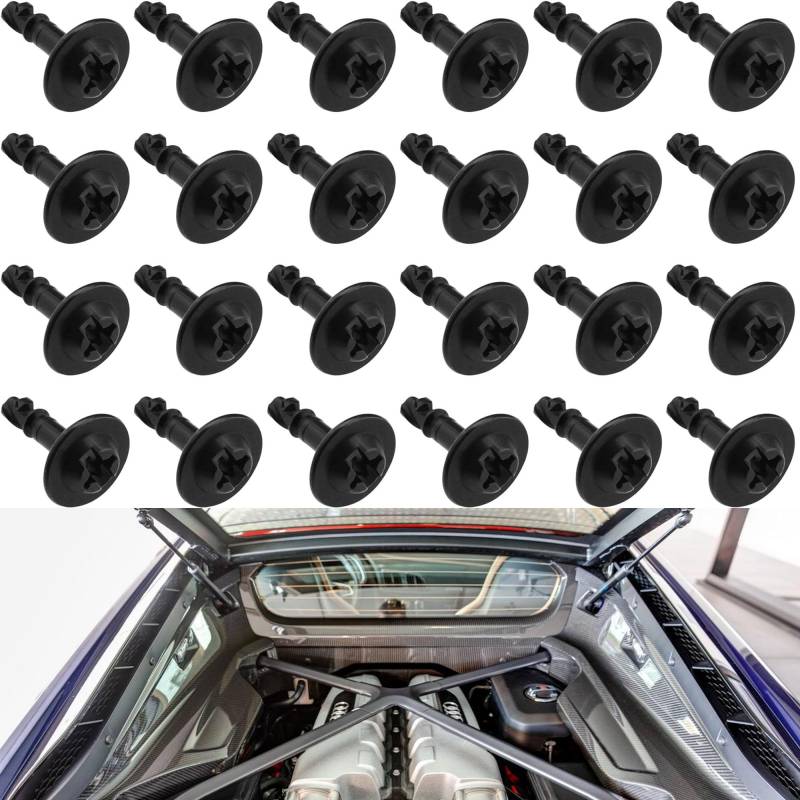 LIANCHEN 24 pcs Auto Unterboden Schrauben Ersatz Unterboden Befestigungs Schraub Clip Unterboden Motorschutz Schrauben kompatibel Die Zur Befestigung Von Auto Verkleidungen Und KotflüGeln (schwarz) von LIANCHEN