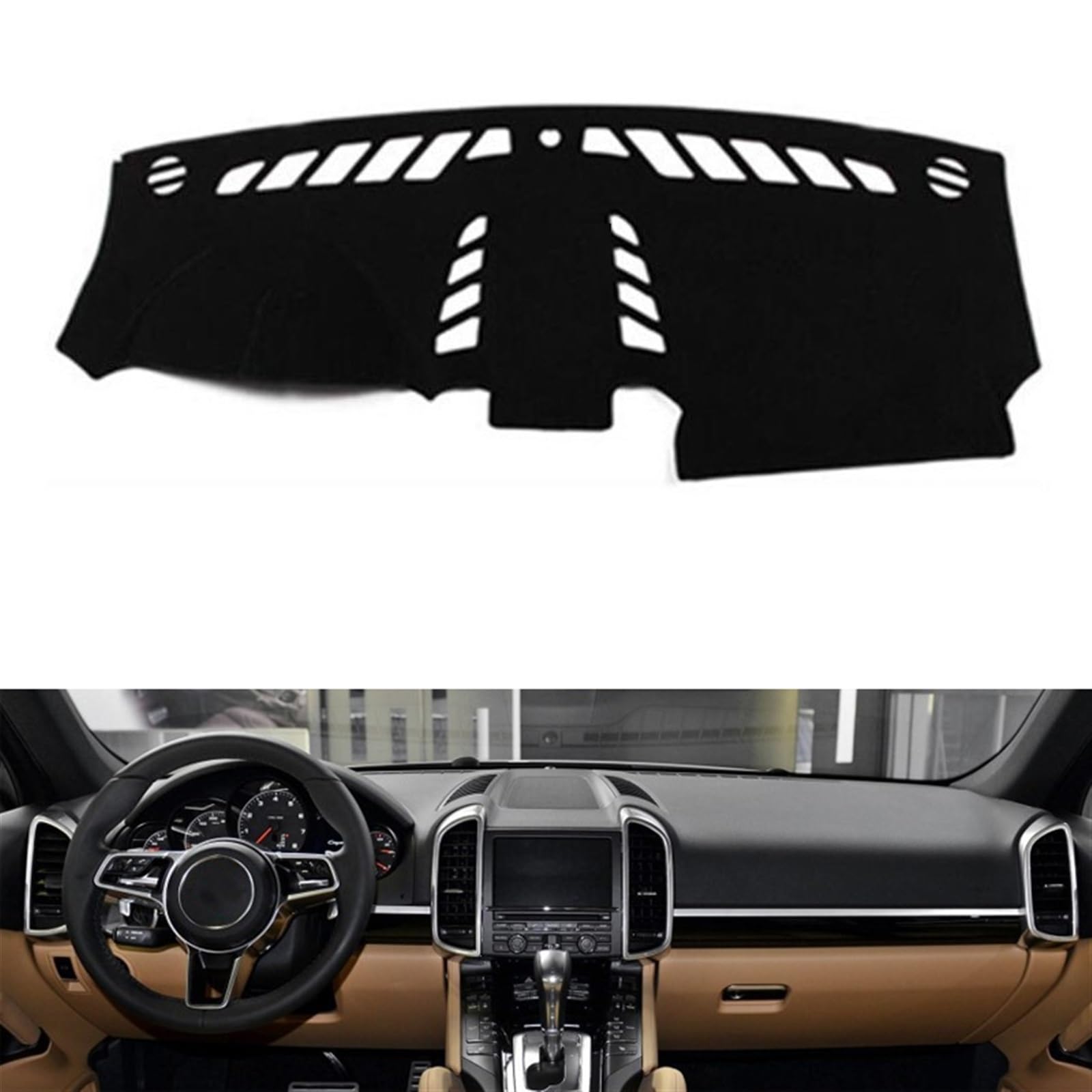 Auto Dashboard Abdeckung Für Cayenne 2011 2012 2013-2016 Rechts- Und Linkslenker Auto Armaturenbrett Abdeckungen Matte Schatten Kissen Pad Teppiche Shade Board Pad(Black Edge,Linkslenker) von LIANGBAOS