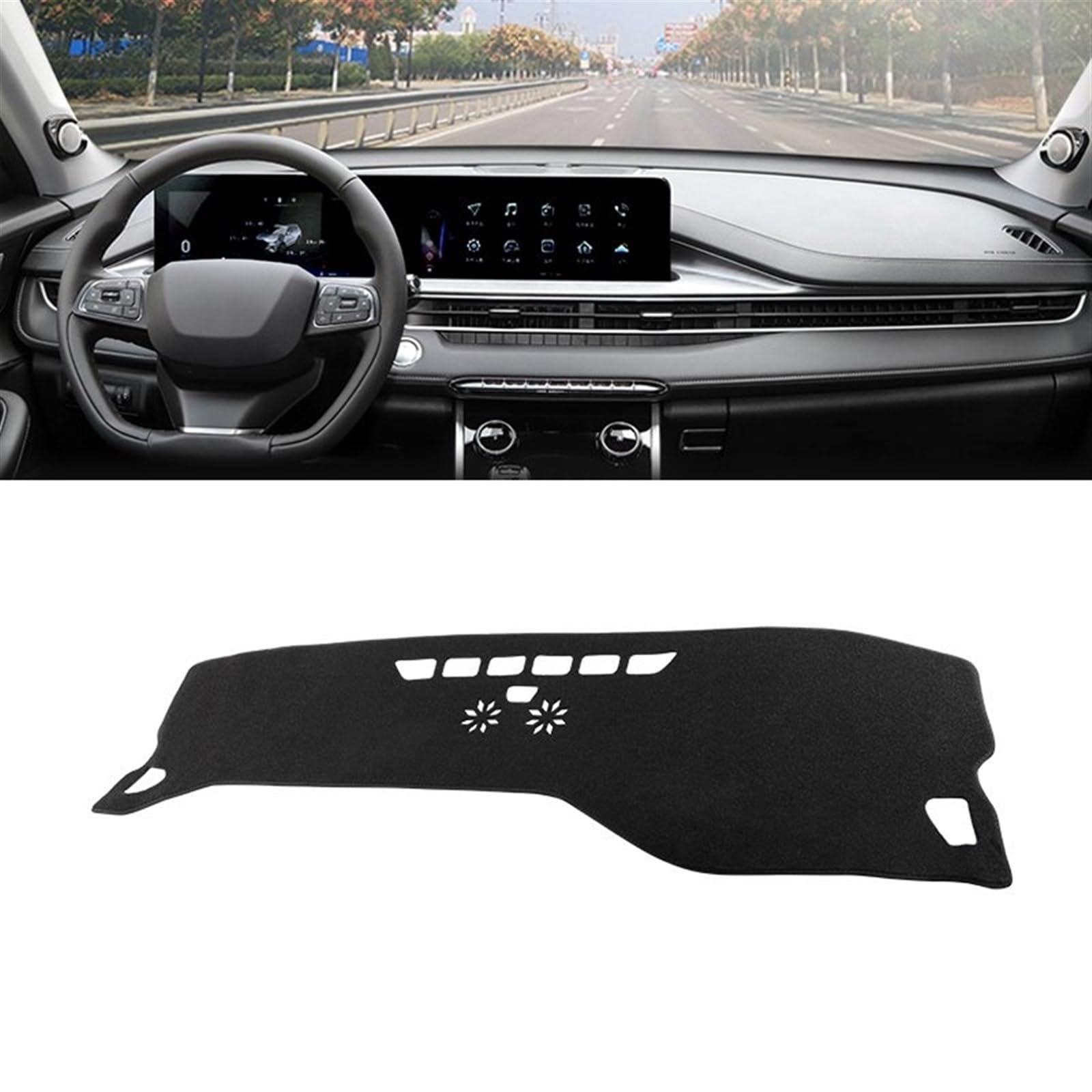 Auto Dashboard Abdeckung Für Chery Für Tiggo 7 Pro Max Hybrid 2021 2022 2023 Auto Armaturenbrettabdeckung Sonnenschutz Vermeiden Sie Lichtmatten Instrumententeppich Shade Board Pad(A Black Side) von LIANGBAOS