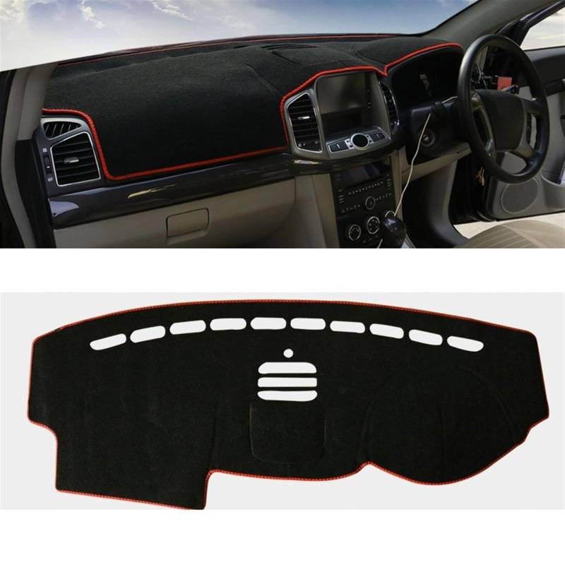 Auto Dashboard Abdeckung Für Chevrolet Für Captiva C100 C140 2006-2017 2018 2019 Auto-Armaturenbrett-Abdeckungsmatten Vermeiden Sie Lichtpads Anti-UV-Gehäuseteppiche Shade Board Pad(RHD Red Side) von LIANGBAOS