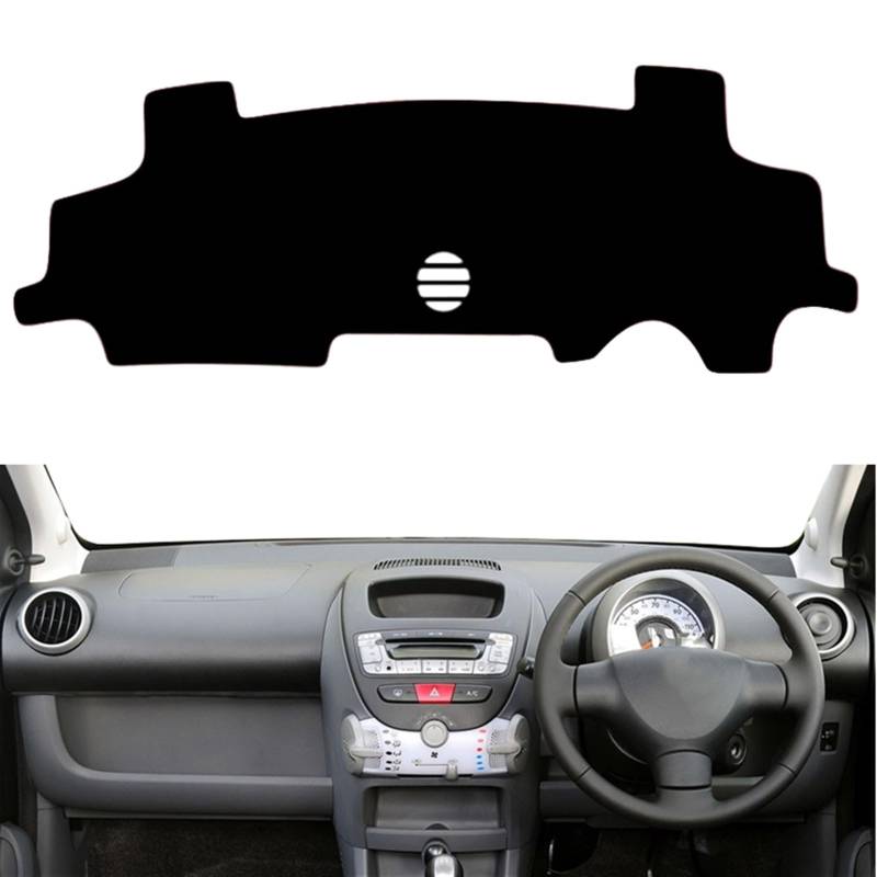 Auto Dashboard Abdeckung Für Citroen C1 2005-2014 2005 2006 2007 2008-2014 Dashmat Dashboard Abdeckung Pad Matte Sonnenschirm Schützen Teppich Kissen Shade Board Pad(Black(Black Edge),Rechtslenker) von LIANGBAOS