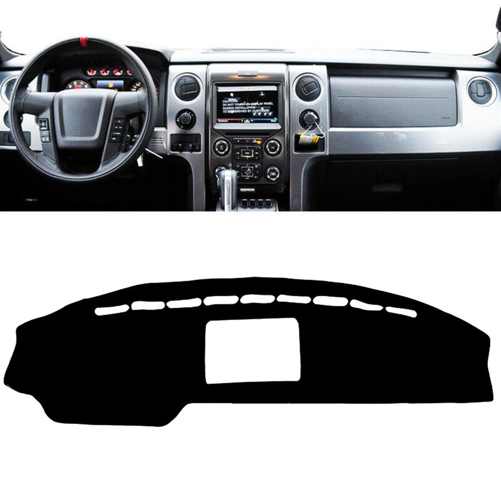 Auto Dashboard Abdeckung Für Ford Für F 150 F150 2009 2010 2011 2012 2013 2014 Lobo Raptor Auto Dashboard Abdeckung Pad Dash Matte Sonnenschutzdach Teppich Teppich Shade Board Pad(Black(Black Edge),Li von LIANGBAOS