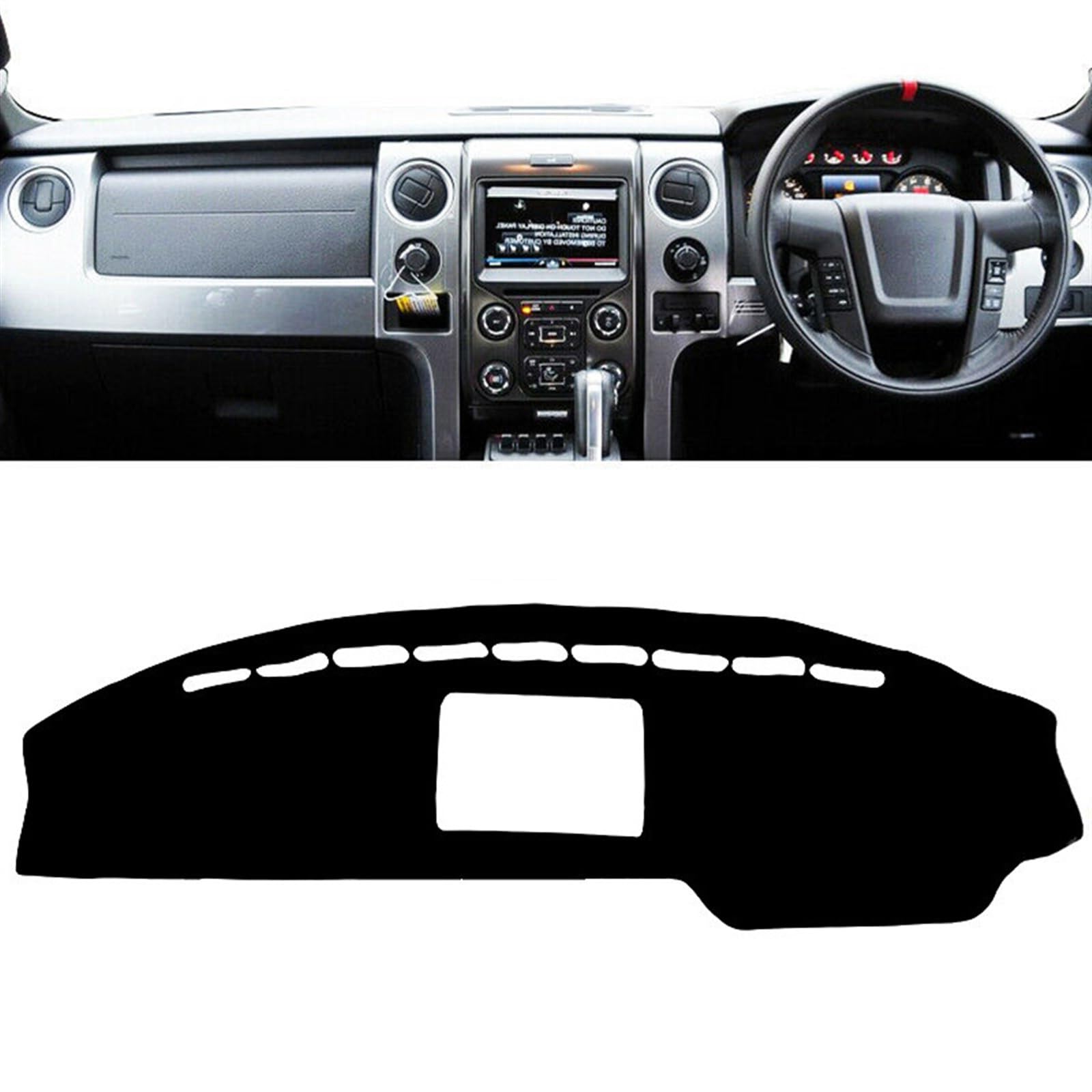 Auto Dashboard Abdeckung Für Ford Für F 150 F150 2009 2010 2011 2012 2013 2014 Lobo Raptor Auto Dashboard Abdeckung Pad Dash Matte Sonnenschutzdach Teppich Teppich Shade Board Pad(Black(Red Edge),Rech von LIANGBAOS