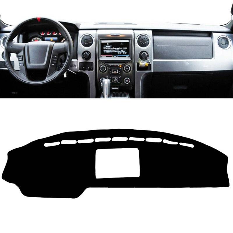 Auto Dashboard Abdeckung Für Ford Für F 150 F150 2009 2010 2011 2012 2013 2014 Lobo Raptor Auto Dashboard Abdeckung Pad Dash Matte Sonnenschutzdach Teppich Teppich Shade Board Pad(Black(Red Edge),Link von LIANGBAOS