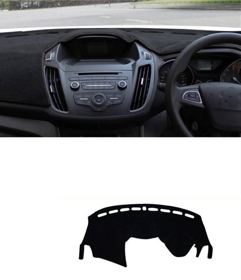 Auto Dashboard Abdeckung Für Ford Für Kuga 2013-2016 2017 2018 2019 MK2 Für Escape Auto Armaturenbrett Abdeckung Matte Vermeiden Licht Pad Instrumententafel Teppiche Shade Board Pad(RHD Black Side) von LIANGBAOS