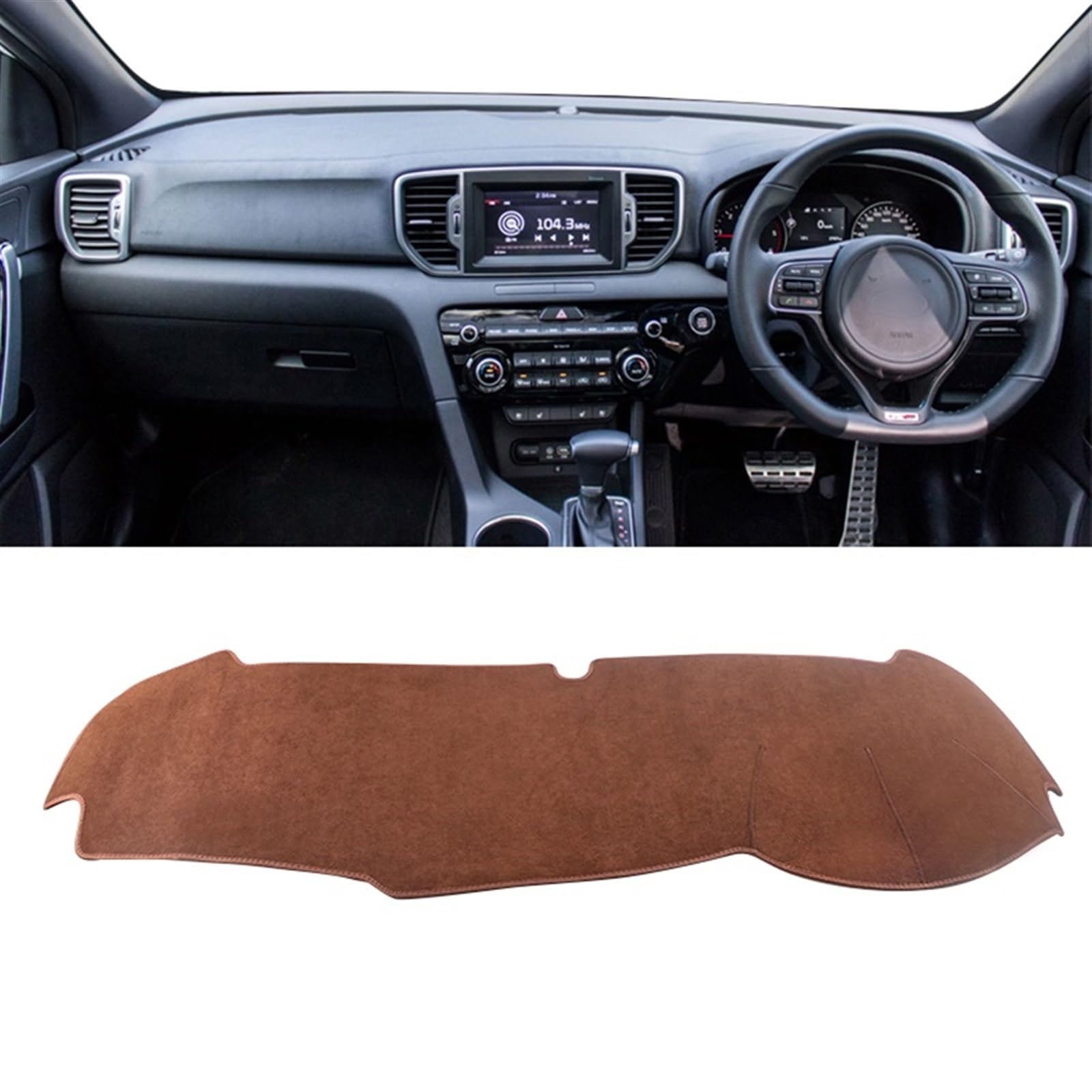 Auto Dashboard Abdeckung Für Kia Für Sportage 4 QL 2016 2017 2018 2019 2020 2021 Auto Armaturenbrett Abdeckung Sonnenschutz Vermeiden Licht Matten Shade Board Pad(B Brown RHD) von LIANGBAOS