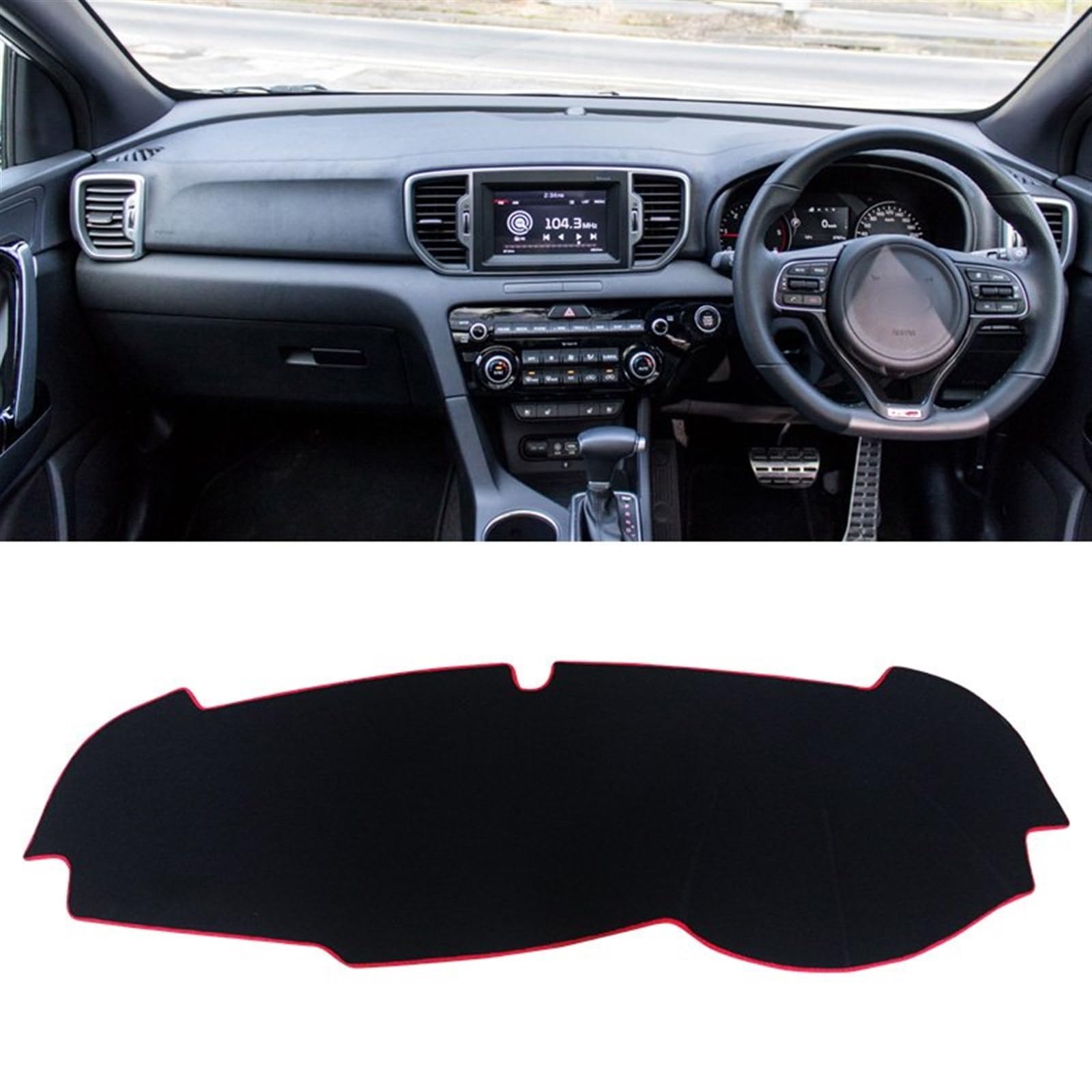 Auto Dashboard Abdeckung Für Kia Für Sportage 4 QL 2016 2017 2018 2019 2020 2021 Auto Dashboard Vermeiden Licht Pad Instrument Plattform Abdeckung Teppiche Shade Board Pad(RHD Red Side) von LIANGBAOS