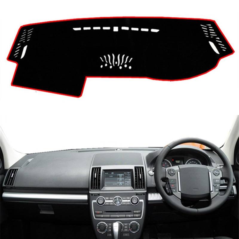 Auto Dashboard Abdeckung Für Land Für Rover LR2 Für Freelander 2 2007 2008 2009 2010 2011 2012 2013-2016 Auto Armaturenbrett Abdeckung Matte Dash Sonnenschirm Teppich Shade Board Pad(Black(Red Edge),R von LIANGBAOS