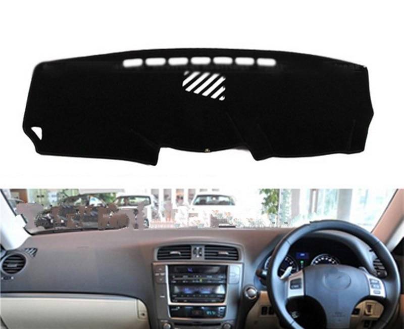 Auto Dashboard Abdeckung Für Lexus IS250 IS300 IS350 2006-2011 Rechts- Und Linkslenker Auto Armaturenbrett Abdeckungen Matte Schatten Kissen Pad Teppiche Shade Board Pad(Black Edge,Rechtslenker) von LIANGBAOS