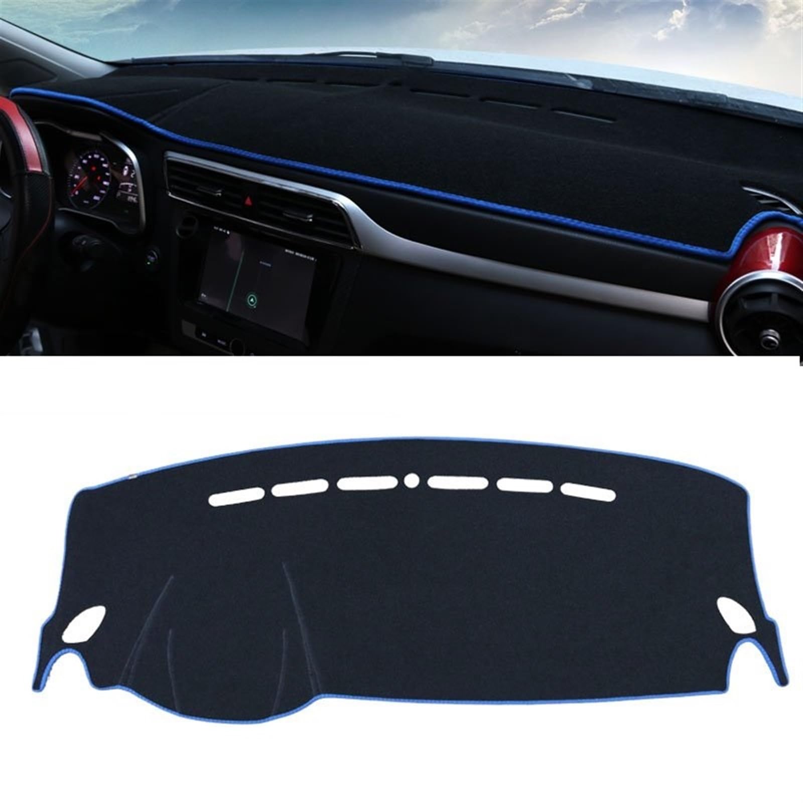 Auto Dashboard Abdeckung Für MG ZS EZS 2017 2018 2019 2020 2021 2022 Auto Dashboard Vermeiden Licht Pad Instrument Plattform Schreibtisch Abdeckung Matte Teppiche Shade Board Pad(LHD Blue Side) von LIANGBAOS