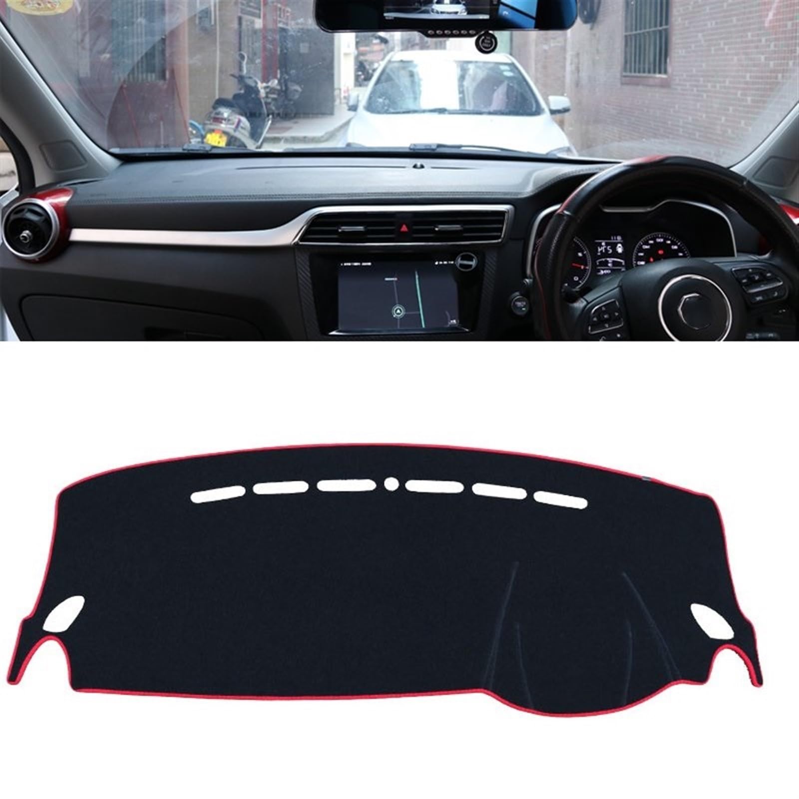 Auto Dashboard Abdeckung Für MG ZS EZS 2017 2018 2019 2020 2021 2022 Auto Dashboard Vermeiden Licht Pad Instrument Plattform Schreibtisch Abdeckung Matte Teppiche Shade Board Pad(RHD Red Side) von LIANGBAOS