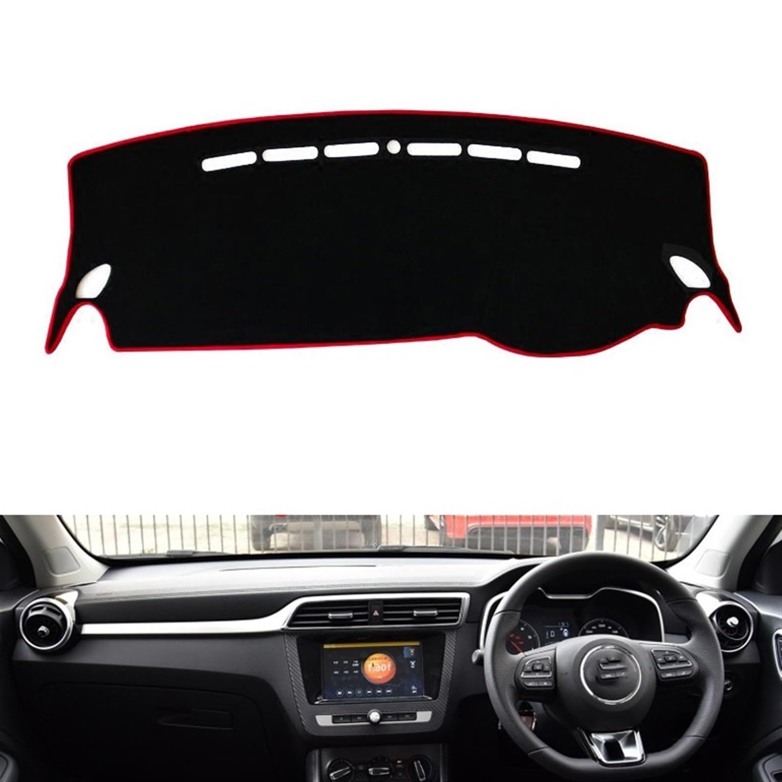 Auto Dashboard Abdeckung Für MG ZS EZS 2017 2018 2019 Rechts- Und Linkslenker Auto Armaturenbrett Abdeckungen Matte Schatten Kissen Pad Teppiche Shade Board Pad(Red Edge,Rechtslenker) von LIANGBAOS