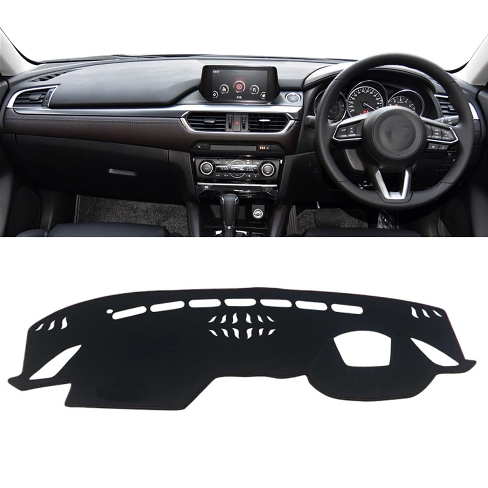 Auto Dashboard Abdeckung Für Mazda 6 Für Atenza GJ Gl 2016 2017 Auto Armaturenbrett Abdeckung Vermeiden Licht Pad Instrument Panel Teppich Innen Schutz Shade Board Pad(RHD Black Side) von LIANGBAOS