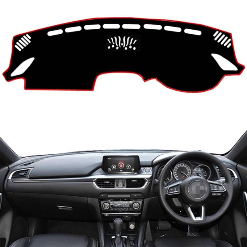 Auto Dashboard Abdeckung Für Mazda 6 GL Für Atenza 2016 2017 2018 Armaturenbrett-Abdeckung Matte Pad Rutschfest Dash-Sonnenschutz Schutzteppich Auto-Dashmat Shade Board Pad(Black(Black Edge),Rechtslen von LIANGBAOS