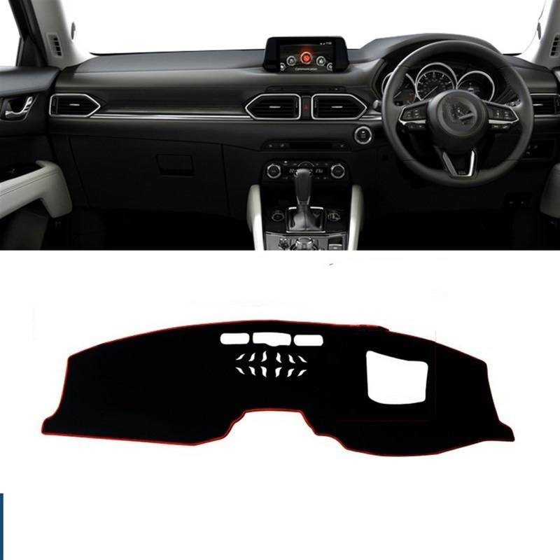 Auto Dashboard Abdeckung Für Mazda CX-5 CX5 CX 5 KF 2017 2018 2019 2020 2021 2022 2023 Auto Armaturenbrett Abdeckung Anti-Uv Nicht-Slip Matte Instrument Panel Shade Board Pad(A with HUD Red RHD) von LIANGBAOS