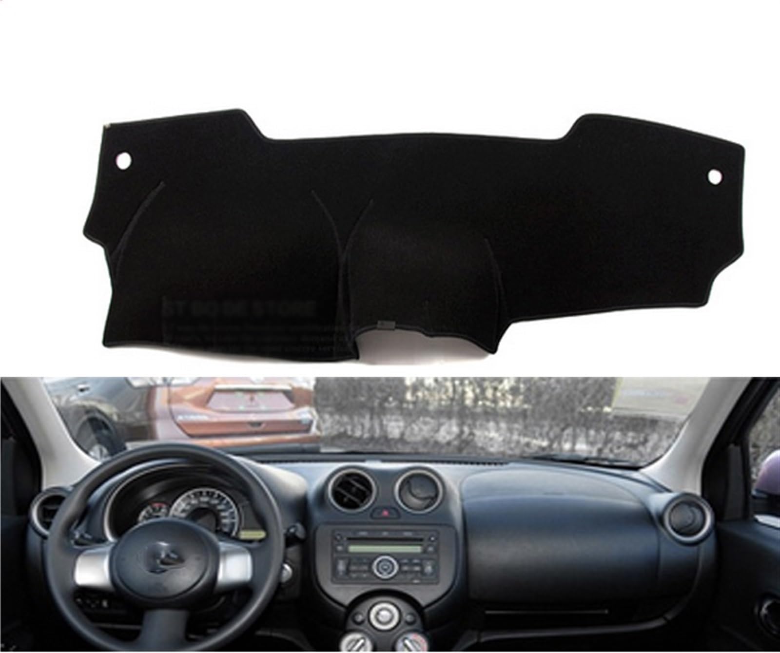 Auto Dashboard Abdeckung Für Nissan Für MÄRZ Für Micra K13 2010-2016 Rechts- Und Linkslenker Auto Armaturenbrett Abdeckungen Matte Schatten Kissen Pad Teppiche Shade Board Pad(Black Edge,Linkslenker) von LIANGBAOS