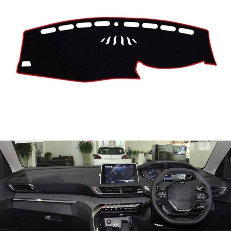 Auto Dashboard Abdeckung Für Peugeot 4008 5008 2017 2018 2019 Rechts- Und Linkslenker Auto Armaturenbrett Abdeckungen Matte Schatten Kissen Pad Teppiche Shade Board Pad(Blue Edge,Rechtslenker) von LIANGBAOS