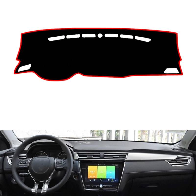 Auto Dashboard Abdeckung Für Roewe I5 EI5 2018 2019 Rechts- und Linkslenker Auto Armaturenbrett Abdeckungen Matte Schatten Kissen Pad Teppiche Shade Board Pad(Black Edge,Linkslenker) von LIANGBAOS