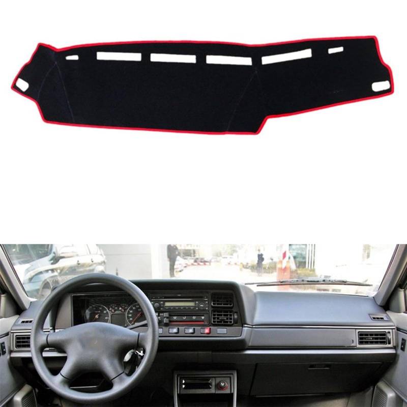 Auto Dashboard Abdeckung Für Santana Classical 2004-2007 Rechts- Und Linkslenker Auto Armaturenbrett Abdeckungen Matte Schatten Kissen Teppiche Zubehör Shade Board Pad(Red Edge,Linkslenker) von LIANGBAOS