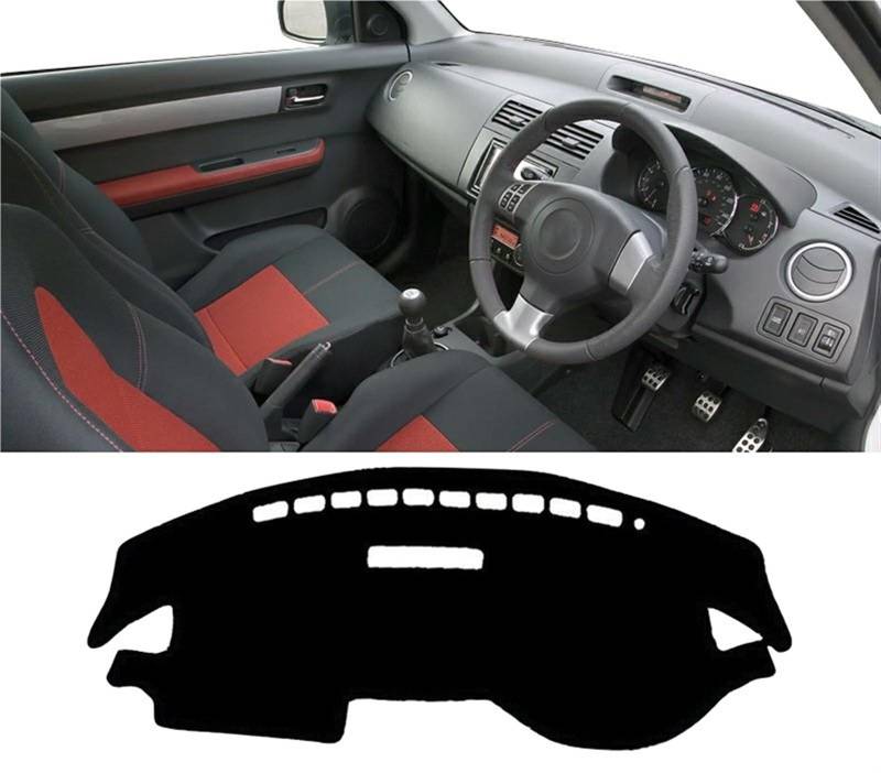 Auto Dashboard Abdeckung Für Suzuki Für Swift Sport 2005 2006 2007 2008 2009 2010 Auto-Armaturenbrett-Abdeckung, Vermeiden Sie Leichte Matten, rutschfeste Unterlage Shade Board Pad(A RHD Black Side) von LIANGBAOS