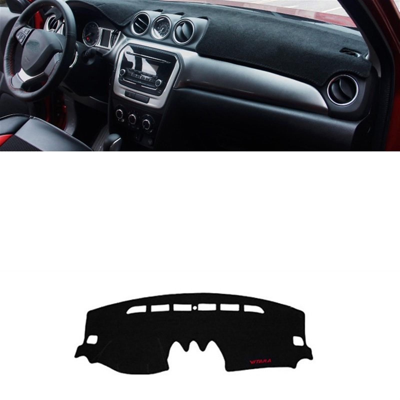 Auto Dashboard Abdeckung Für Suzuki Für Vitara LY 4. 2015 2016 2017 2018 2019 2020 Auto-Armaturenbrett-Lichtmatte Instrumentenplattform Schreibtisch-Abdeckungsmatte Shade Board Pad(LHD Black Side) von LIANGBAOS