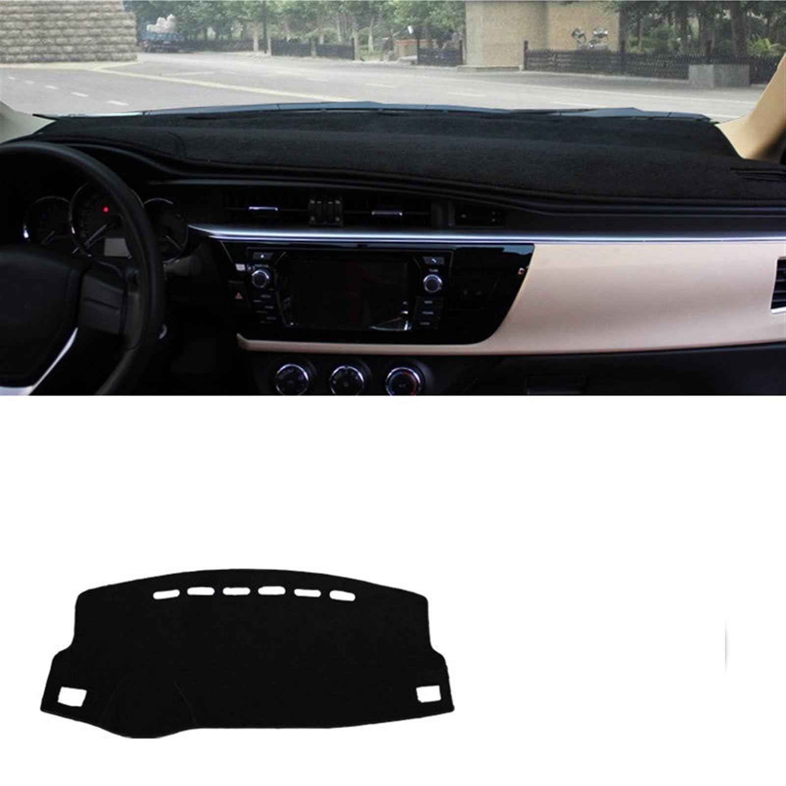 Auto Dashboard Abdeckung Für Toyota Für Corolla E150 E180 2006-2017 2018 Auto-Armaturenbrett-Lichtpads Vermeiden Instrumentenplattform Schreibtisch-Abdeckungsmatten Shade Board Pad(14-18 Front Black) von LIANGBAOS