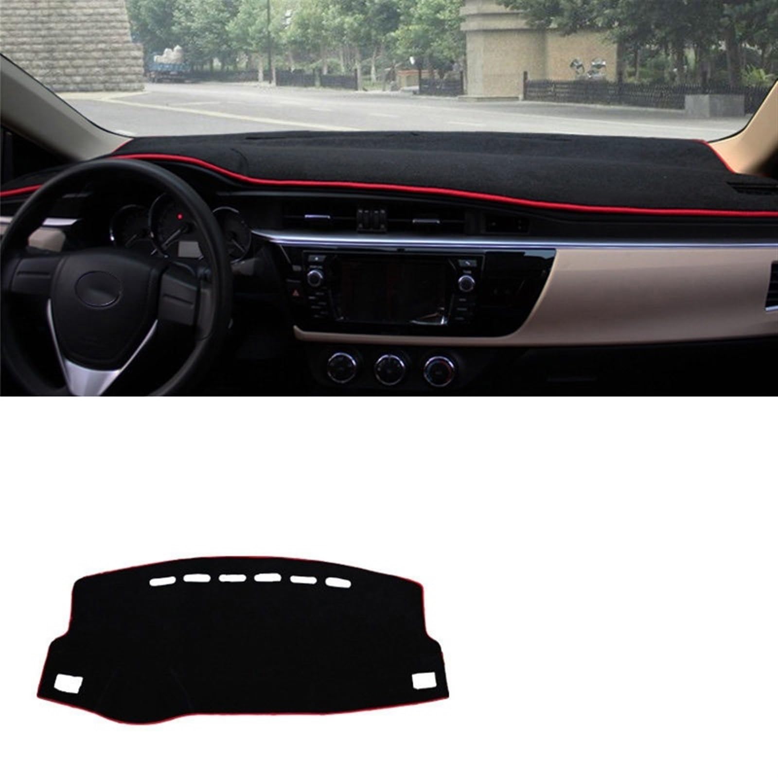 Auto Dashboard Abdeckung Für Toyota Für Corolla E150 E180 2006-2017 2018 Auto-Armaturenbrett-Lichtpads Vermeiden Instrumentenplattform Schreibtisch-Abdeckungsmatten Shade Board Pad(14-18 Front Red) von LIANGBAOS